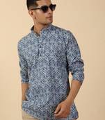 cotton jaipuri floral printed short kurta