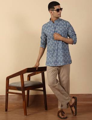  cotton jaipuri floral printed short kurta 4