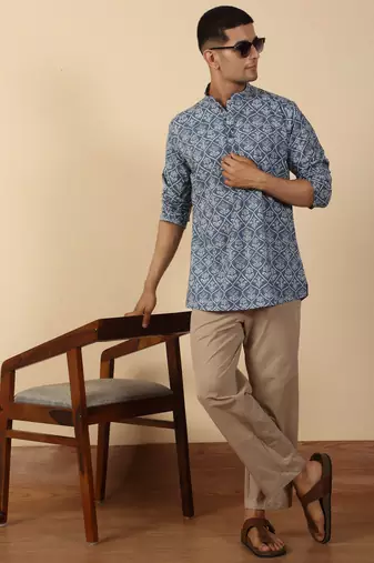  cotton jaipuri floral printed short kurta