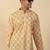 yellow paisley motifs printed jaipuri  cotton short kurta