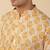 yellow paisley motifs printed jaipuri  cotton short kurta