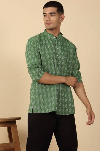  cotton green short kurta
