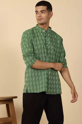  cotton green short kurta