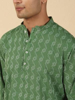  cotton green short kurta 2