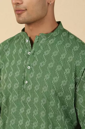  cotton green short kurta