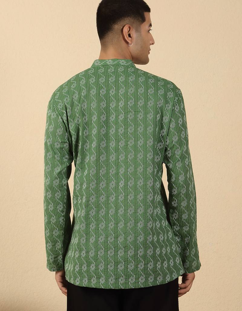  cotton green short kurta