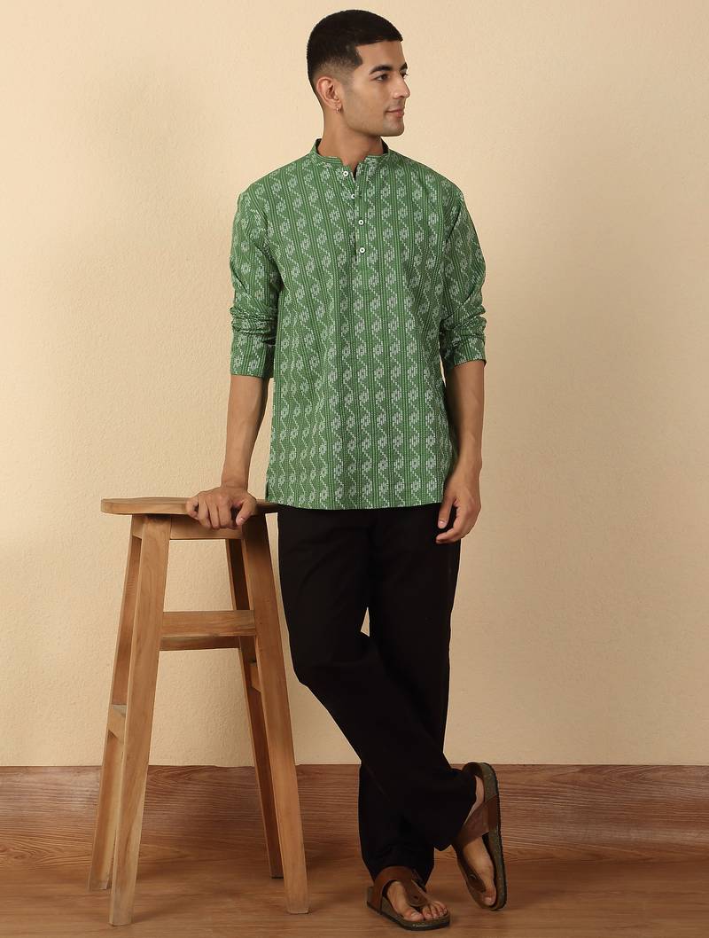  cotton green short kurta