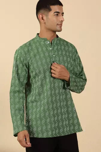  cotton green short kurta