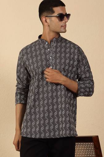  cotton grey short kurta