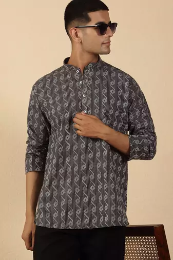  cotton grey short kurta