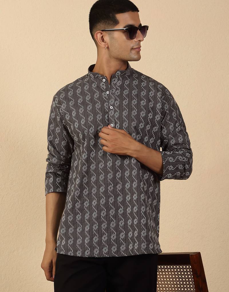  cotton grey short kurta