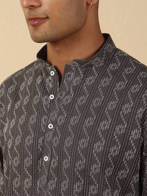  cotton grey short kurta 2
