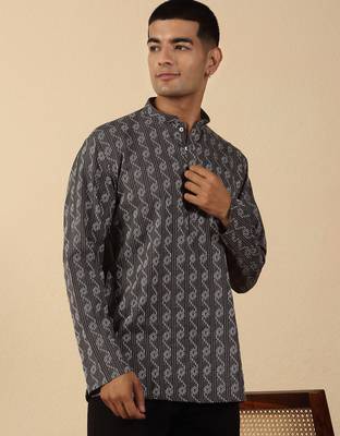  cotton grey short kurta 5