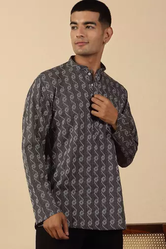  cotton grey short kurta
