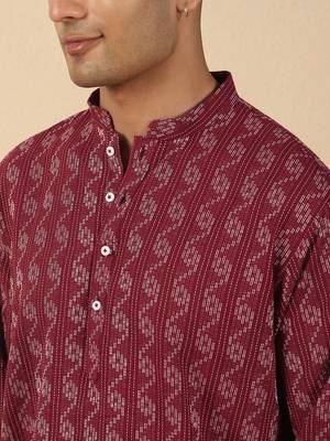  cotton maroon short kurta 2