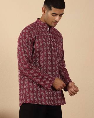  cotton maroon short kurta 5