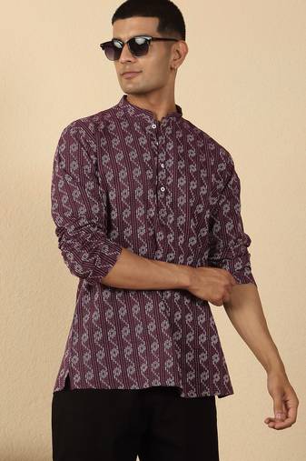  cotton purple short kurta