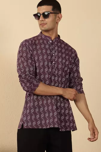  cotton purple short kurta