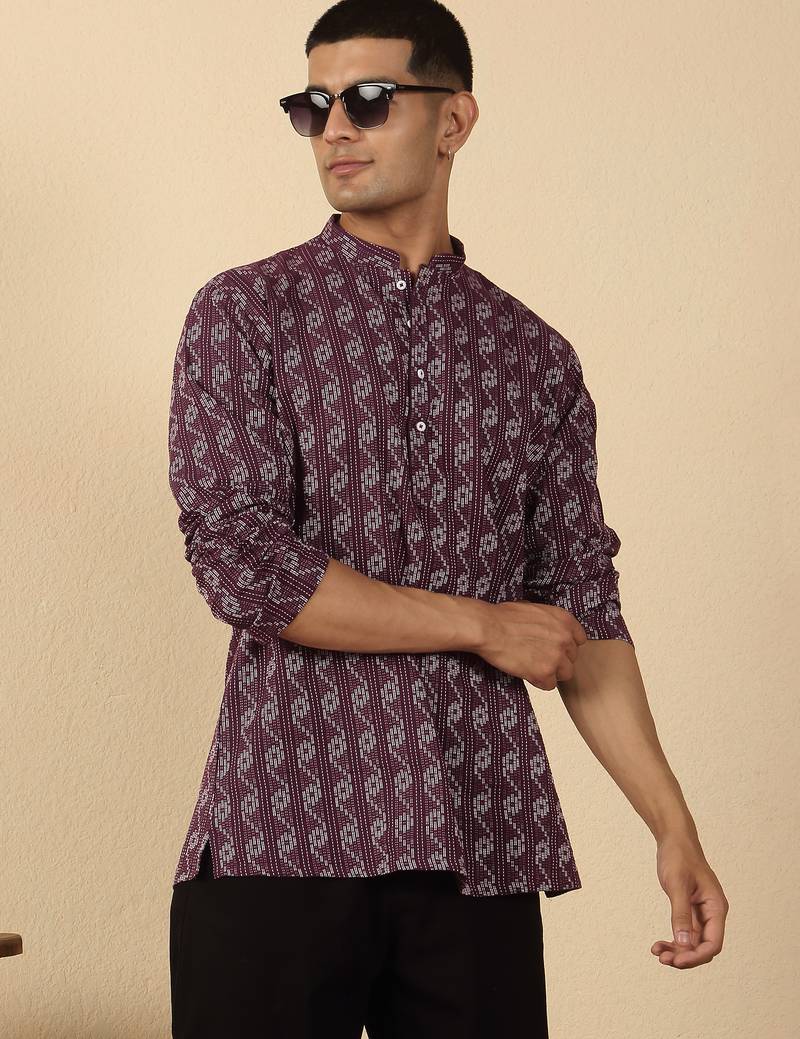  cotton purple short kurta