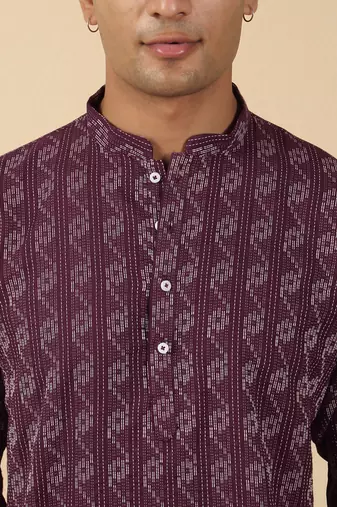  cotton purple short kurta