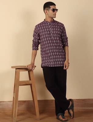  cotton purple short kurta 4