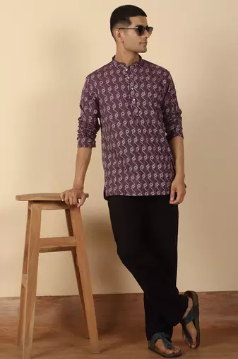  cotton purple short kurta