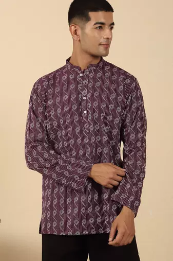  cotton purple short kurta