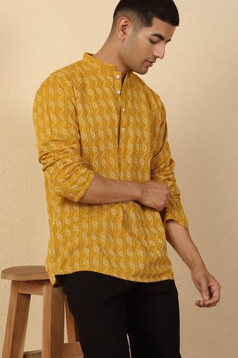  cotton yellow short kurta