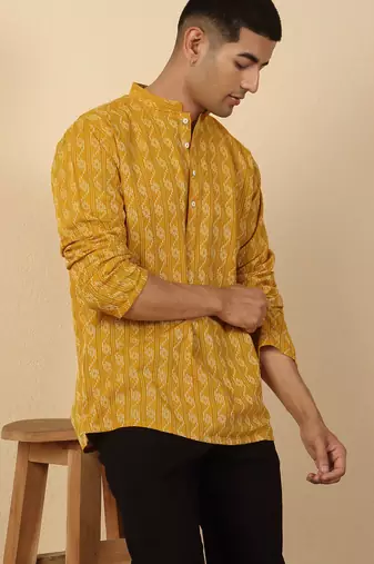  cotton yellow short kurta