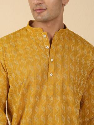 cotton yellow short kurta 2