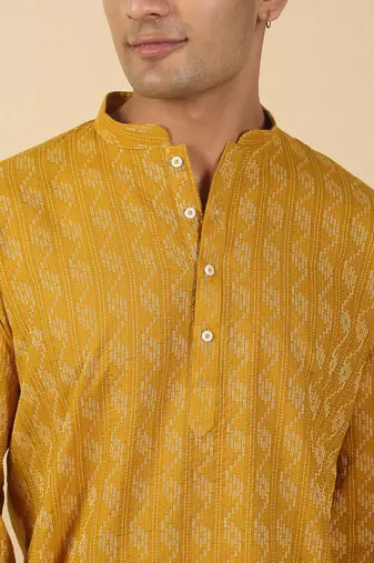  cotton yellow short kurta