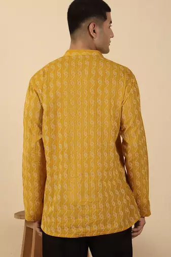  cotton yellow short kurta
