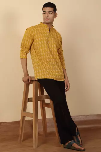 cotton yellow short kurta