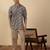   cotton floral printed short kurta – blue