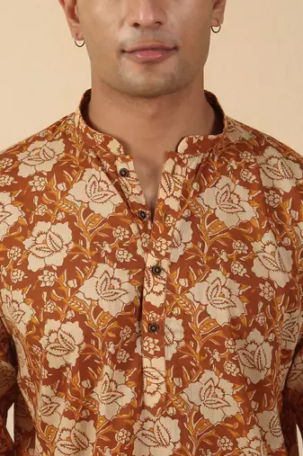  cotton vintage floral ethnic short kurta