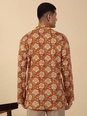  cotton vintage floral ethnic short kurta 3
