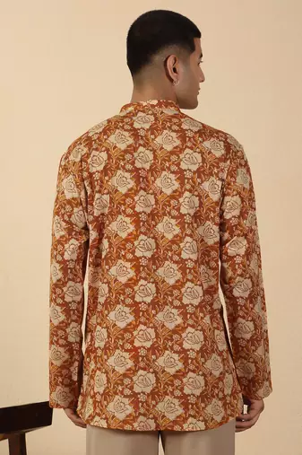  cotton vintage floral ethnic short kurta