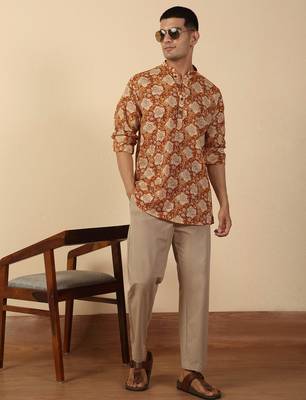  cotton vintage floral ethnic short kurta 4