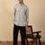 khadi cotton grey solid short kurta