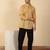 cotton striped beige short kurta