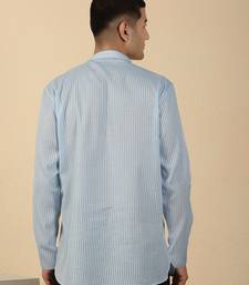 cotton striped blue short kurta