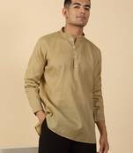 cotton striped green short kurta