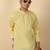 cotton striped lime yellow short kurta