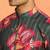 floral printed green cotton kurta with zip closure
