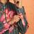 floral printed green cotton kurta with zip closure