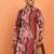 floral printed maroon cotton kurta with zip closure