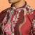 floral printed maroon cotton kurta with zip closure