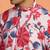 floral printed pink cotton kurta with zip closure