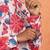 floral printed pink cotton kurta with zip closure