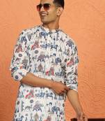 tradition printed cotton long kurta